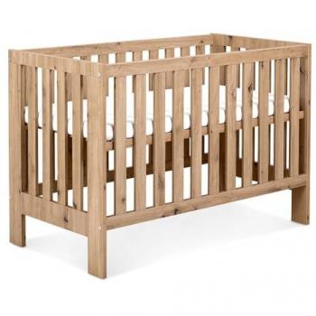 AMELIA II Lit bébé avec barrière de sécurité, chêne sans tiroir