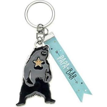 H:)PPY Life 46301 – Bär „Papa“ Schlüsselanhänger, Schwarz, 9 cm