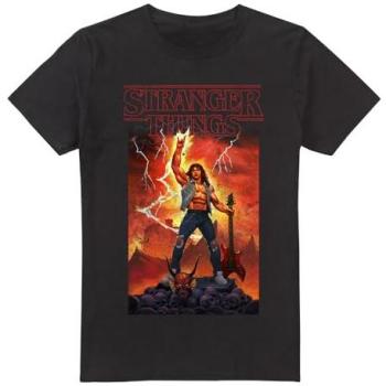 Eddie Munson Rock T‑Shirt, Stranger Things Series – Large Black
