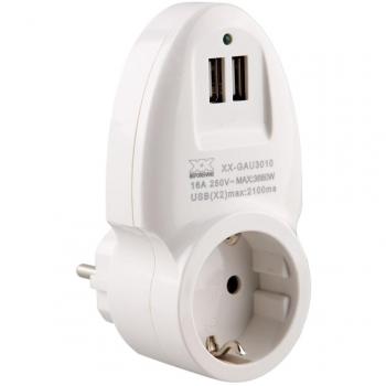 Alfa Dyser Adattatore USB Doppio 16A Bianco