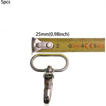 Pack de 5 crochets en métal, clips de ciseaux pour maroquinerie, anneaux de fixation 15mm à 25mm