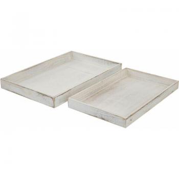 Cuencos y Bandejas de Madera Blancas
