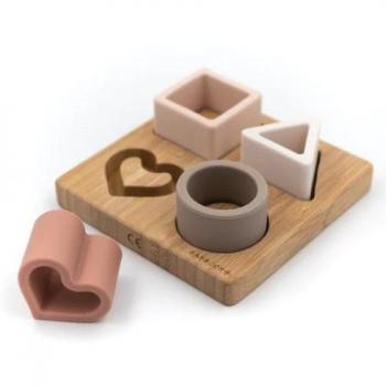 Puzzle in legno e silicone Rosa Stella Bamboom