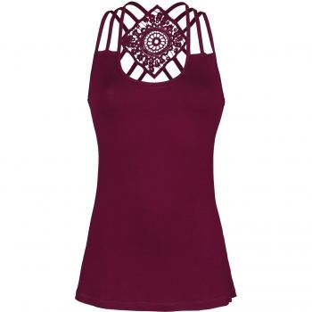 Top R.E.D. EMP Mujer Encaje Burdeos LXXL