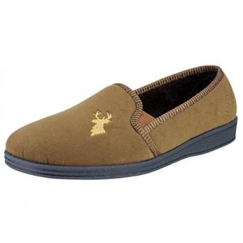 Mirak Stag Classic Tan Slip-On Slippers for Men