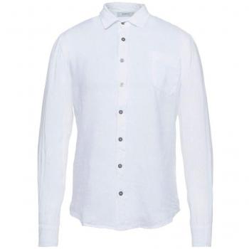 Alpha Studio White Casual Linen Shirt