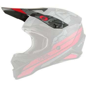 O’NEAL Motocross Visierhelm – Dreifarbiger Camouflage-Schirm (Schwarz/Grau/Rot)