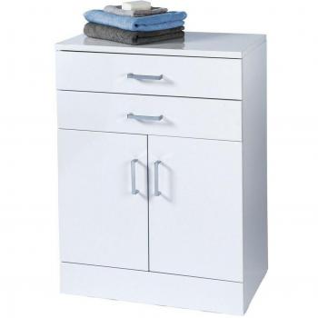 Trento's White Gloss Freestanding Vanity Storage Cabinet for Bathrooms