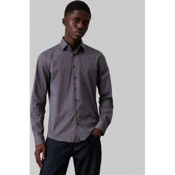 Calvin Klein Businesshemd »POPLIN STRETCH SLIM SHIRT«, mit Kentkragen, Logoprint auf Brusthöhe