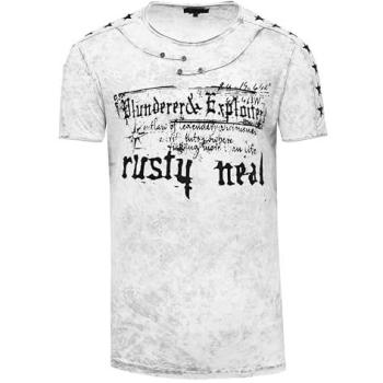 Rusty Neal T-Shirt, Herren, melierte Optik, XL, weiß