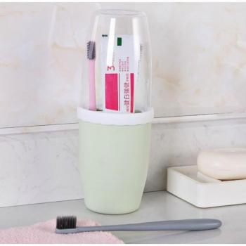 Travel Toothbrush Holder with Covered Toothpaste