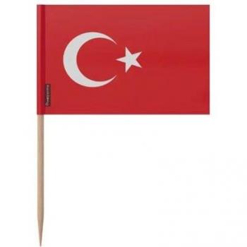 Bamboo Stick with Turkish Flag Adhesive 12cm – Pack of 100