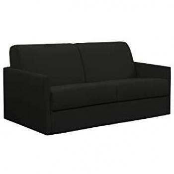 Canapé Convertible 3 Places en Tissu Gris Carbone Mobilier-Deco Greta Ouverture Express Accoudoirs Slim