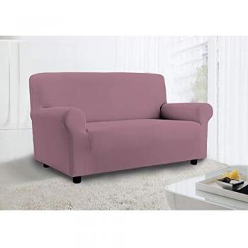 Couverture de sofa douce en coton mauve – 3 assises