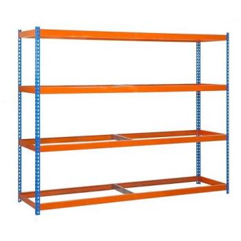 Rangement industriel SimonRack, 4 niveaux en acier, 2000 mm de long, 1800 mm de large, 450 mm de haut – Bleu/Orange