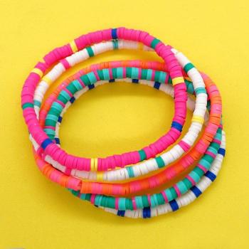 Bracelets Heishi en Vinyle et Argile Polymère