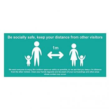 Turquoise Social Distancing Sign