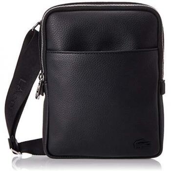 One-Size Lacoste Canvas Messenger, Compact & Black