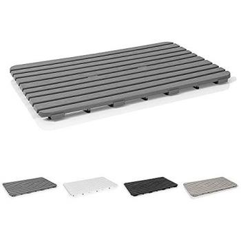 Pedana doccia grigia antiscivolo 80x50 cm effetto legno