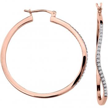 Luxury White Rose Gold Hoops – Altesse Q4844
