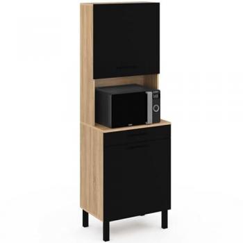 Comò “Cina” 60 cm – Faggio e Nero, 2 ante + cassetto