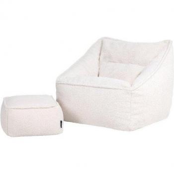 Natalia Borg Bean Bag Lounge & Footrest Combo – Natural Giant