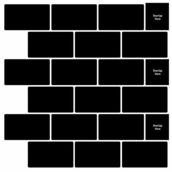 Black Subway Tile Pack 50pcs – VidaXL (30.5x30.5cm, Polyurethane & PET)