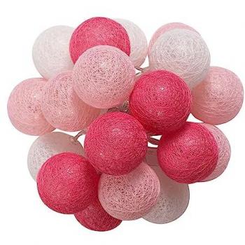 Guirlande Lumineuse LED AMICI à 20 Boules Roses et Blanches
