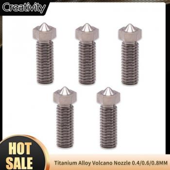 3D Printer Volcano Nozzle Titanium Alloy M6 Thread 0.4/0.6/0.8 mm