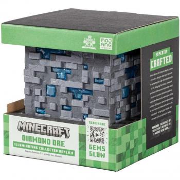 The Noble Collection LED Nachttischlampe Minecraft Replik Leuchtender Diamant-Erzwürfel 10 cm Blau