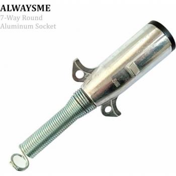 ALWAYSME 7 Way Round Trailer Wiring Harness with Tensile Steel Spring
