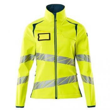 Softshelljacke für Damen, hi-vis gelb/dunkelpetroleum