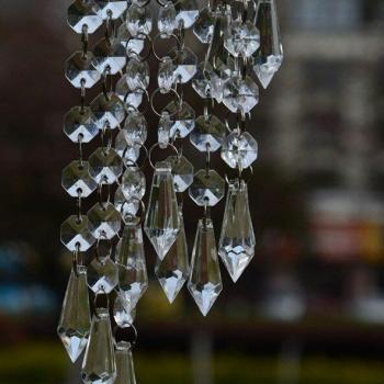 12pcs Clear Acrylic Crystal Bead Hanging Strand for Manzanita Tree Centerpiece