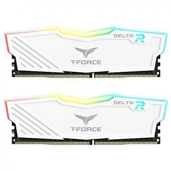 Team T-Force Delta RGB DDR4 Gaming Memory, 2 x 8 GB, 3600 Mhz, 288 Pin DIMM, White