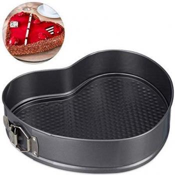 XL Romantic Heart Baking Pan, Nonstick, Springform, 28.5 x 25 cm, Carbon Steel