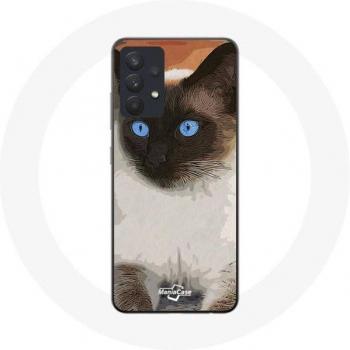 Galaxy A13 4G 2‑Color Cat Eye Case – Siamese Design