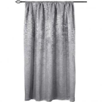 Rideau en Velours 100% Polyester 135x175cm Gris Argent