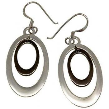Sterling‑Silber‑Ohrkugeln in ovaler, biegsamer Form