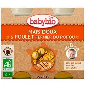 Babybio Organic Sweet Corn and Free-Range Chicken Baby Food 2x200g