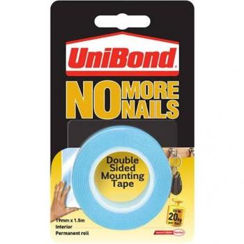 Unibond No More Nails 19mm x 1.5m Indoor Permanent Mounting Tape Roll