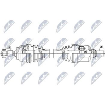 Árbol de transmisión NTY NPW-CT-053 para vehículos