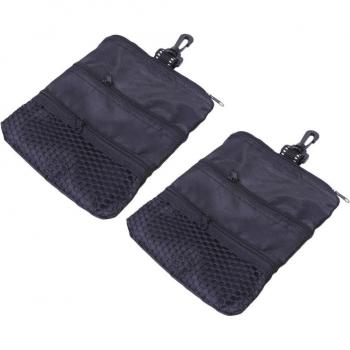 Pochette de golf portable avec support pour tees (noir)