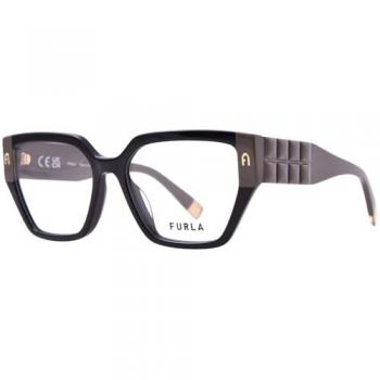 Furla VFU775 Unisex Shiny Black Eyewear – 54mm Frame Only