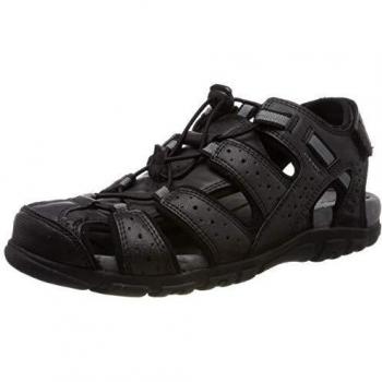 Geox Sandale Strada B Homme, Bout Fermé, Noir, 40 EU