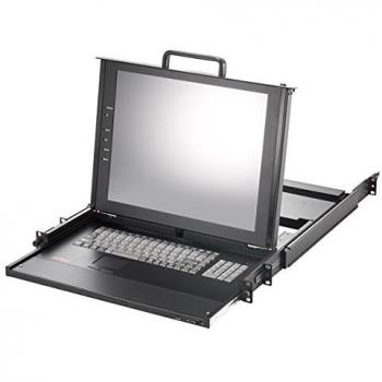 ROLINE 48,3 cm 19‑Zoll Konsolenschiene 1 HE 43 cm TFT – USB & PS/2 UK‑Tastatur-Layout