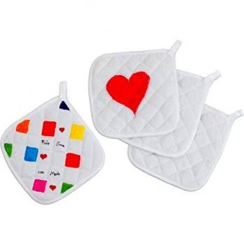 Cotton Pot Holders, 20x20 cm, 145 g, White, 4 pc