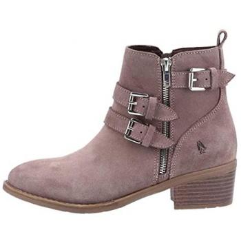Hush Puppies Jenna Taupe Leather Ankle Boots