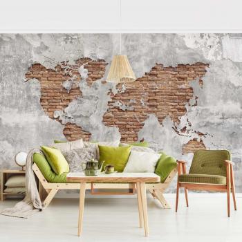 Stampa Mappa Mondiale Cemento 255x384 cm
