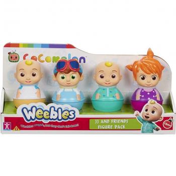 Figurines Cocomelon Weebles : Jj, Jj en Pyjama, Tom Tom et Yoyo