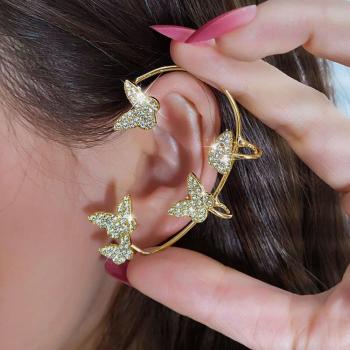 Boucles d'oreilles en métal plaqué or argent avec zircon scintillant